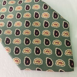 Brooks Brothers Makers Silk Necktie Tie Men's Floral Green Purple Yellow USA